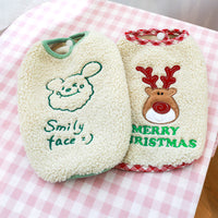 HKM-6827069 Bichon Christmas Day Elk Embroidered Warm Vest for Pets