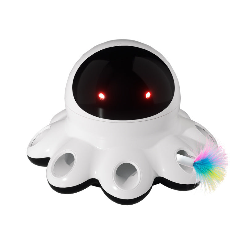 HKM-6827325 Automatic Electric Cat Teaser Toy with Rechargeable Power and Colorful Feathers