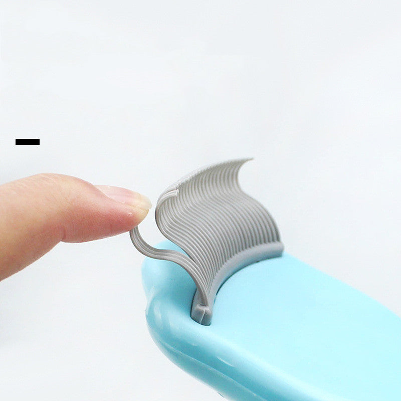 HKM-6828093 Shell Cat Comb - Durable PP & Stainless Steel, Floating Hair Comb in Blue/Pink, 6x17cm