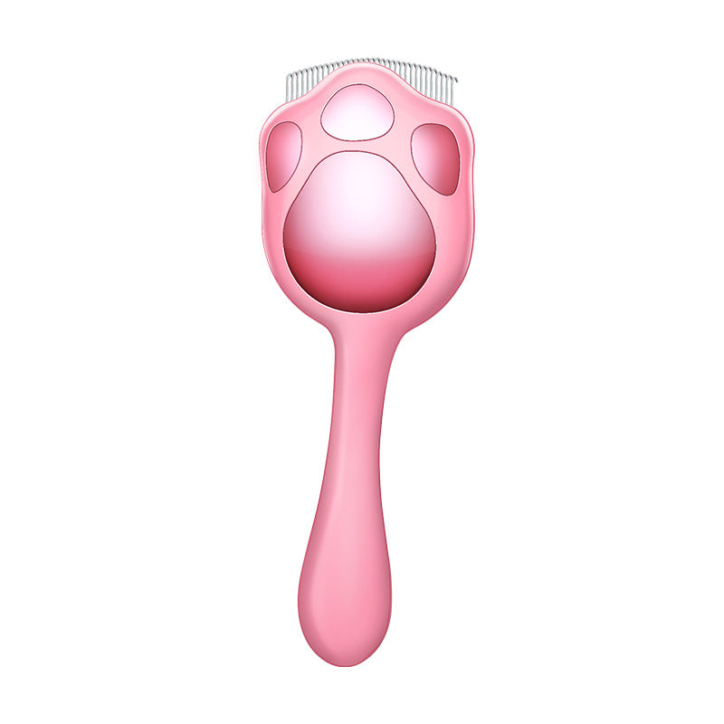 HKM-6828093 Shell Cat Comb - Durable PP & Stainless Steel, Floating Hair Comb in Blue/Pink, 6x17cm