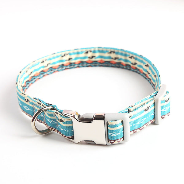 HKM-6828349 Fashionable Pet Dog Collar in Various Colors and Sizes - Durable Cotton with Alloy Buckle