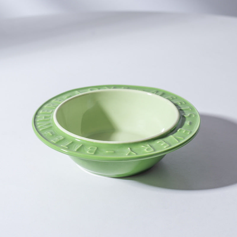 HKM-6828477 Ceramic Cat and Dog Bowl with Anti-Tumble Design and Neck Protection Stand