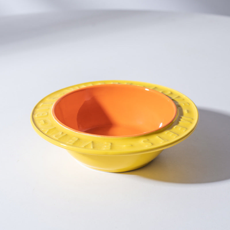HKM-6828477 Ceramic Cat and Dog Bowl with Anti-Tumble Design and Neck Protection Stand