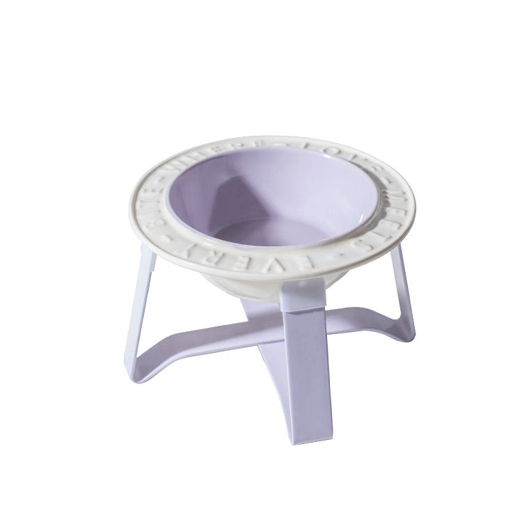 HKM-6828477 Ceramic Cat and Dog Bowl with Anti-Tumble Design and Neck Protection Stand