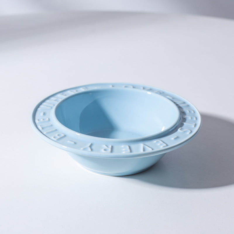 HKM-6828477 Ceramic Cat and Dog Bowl with Anti-Tumble Design and Neck Protection Stand