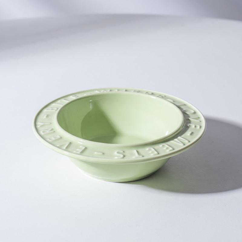 HKM-6828477 Ceramic Cat and Dog Bowl with Anti-Tumble Design and Neck Protection Stand
