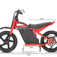 HKM-682899 16" 24V Electric Balance Bike for Kids with 350W Motor, Disc Brake, and 85kg Load Capacity
