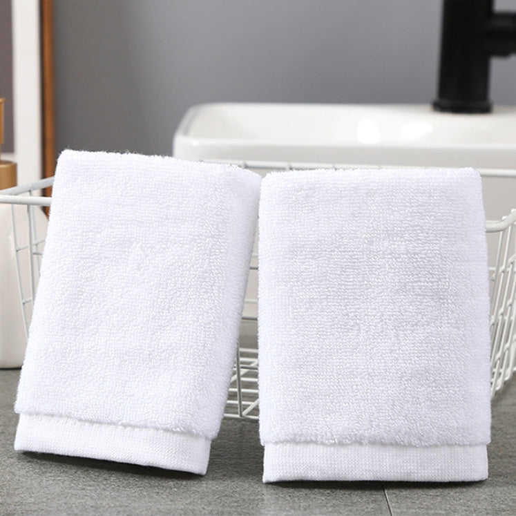 HKM-682899 Pure Cotton White Square Towel 30x30 cm with Quick Absorption, Soft Texture