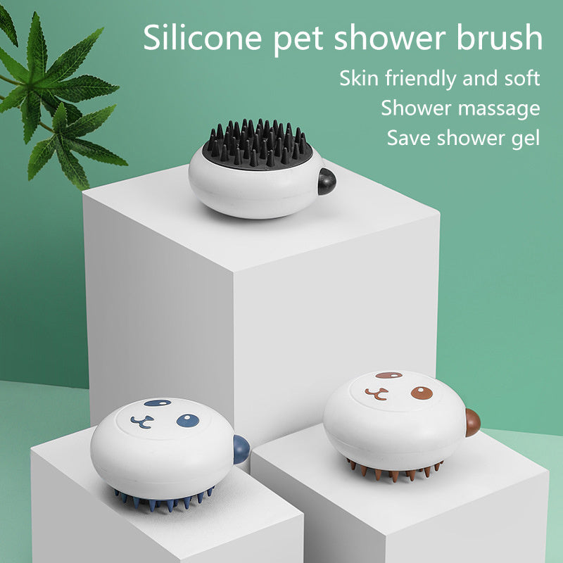 HKM-6829757 Panda-Shaped Silicone Pet Shower Brush for Dogs and Cats with Soft Bristles