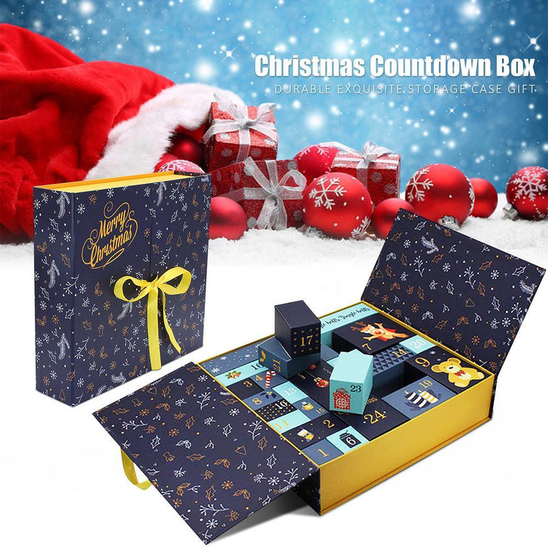 HKM-683091 Christmas Countdown Calendar Gift Box in Fixed Carton, Gray Board Material