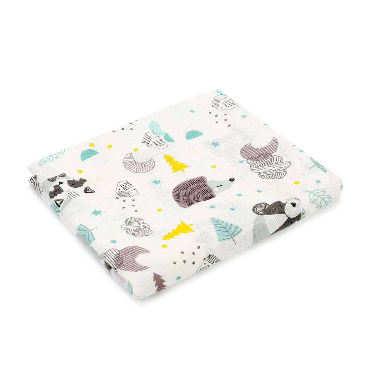 HKM-683155 Double Layer Cotton Baby Swaddle Quilt – Animal, Stripe, and Cartoon Patterns, 120x100 cm