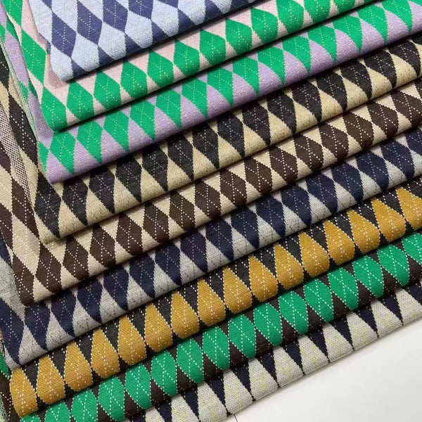 HKM-683155 Knitted Jacquard Checkerboard Fabric for Luggage - 97% Polyester, 3% Spandex - 165CM Wide