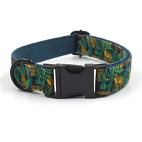HKM-6832061 Elegant Green Cloth Bowknot Pet Collar with Leash