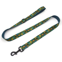 HKM-6832061 Elegant Green Cloth Bowknot Pet Collar with Leash