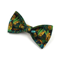 HKM-6832061 Elegant Green Cloth Bowknot Pet Collar with Leash