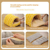 HKM-6832317 Thickened Insulated Pet Bed with Closed Design and Convenient Handle for Cats