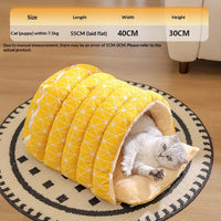 HKM-6832317 Thickened Insulated Pet Bed with Closed Design and Convenient Handle for Cats