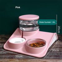 HKM-6832445 Automatic 1.8L Non-Plug-in Water and Food Feeder with Stable Design and Easy-to-Clean Bowl
