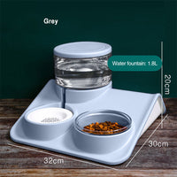 HKM-6832445 Automatic 1.8L Non-Plug-in Water and Food Feeder with Stable Design and Easy-to-Clean Bowl