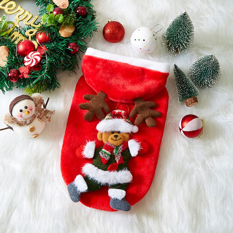 HKM-6832829 Festive Flannel Hoodies for Small and Medium Dogs and Cats - Perfect Christmas Costume for Pets