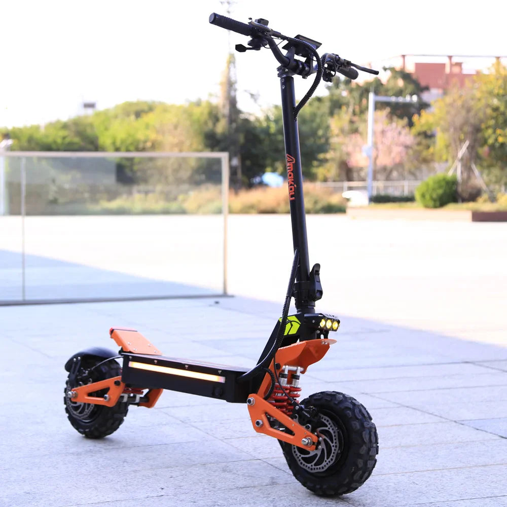 HKM-683347 Dual Drive Electric Mobility Scooter for Adults, Foldable, 11-Inch Wheels, 6000W Power, Range 50-80km