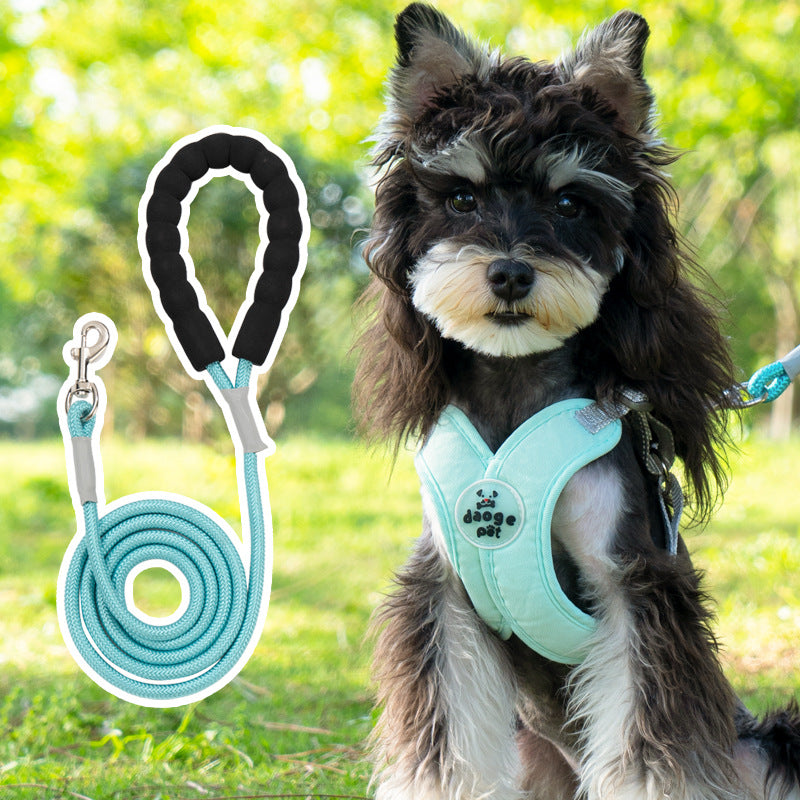 HKM-6833725 Pet Vest with Hand Holding Rope - Available in Pink, Green, Yellow, and Blue, Made of Durable Polyester