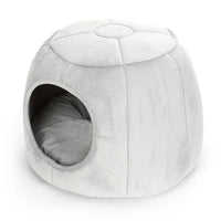 HKM-6834493 Cozy Cotton Semi-Enclosed Pet Nest in Green and Gray