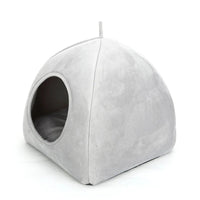 HKM-6834493 Cozy Cotton Semi-Enclosed Pet Nest in Green and Gray