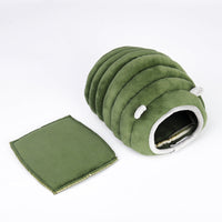 HKM-6834493 Cozy Cotton Semi-Enclosed Pet Nest in Green and Gray