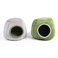 HKM-6834493 Cozy Cotton Semi-Enclosed Pet Nest in Green and Gray