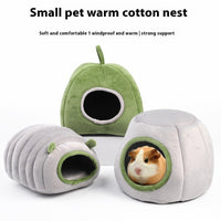 HKM-6834493 Cozy Cotton Semi-Enclosed Pet Nest in Green and Gray
