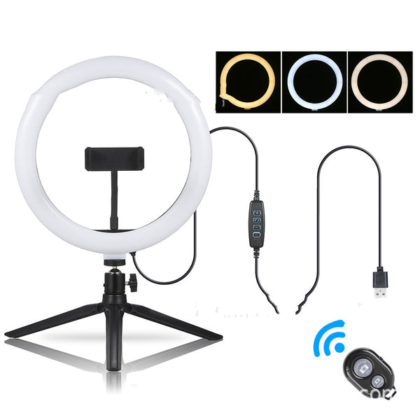 HKM-683539 Desktop Tripod with Fill Light for iPhone and Compatible Devices