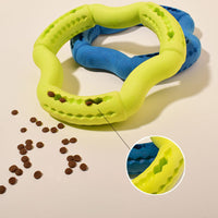 HKM-6835517 Durable TPR Dog Chew Toy for Medium to Large Dogs - Fun Leaky Food Ring Design