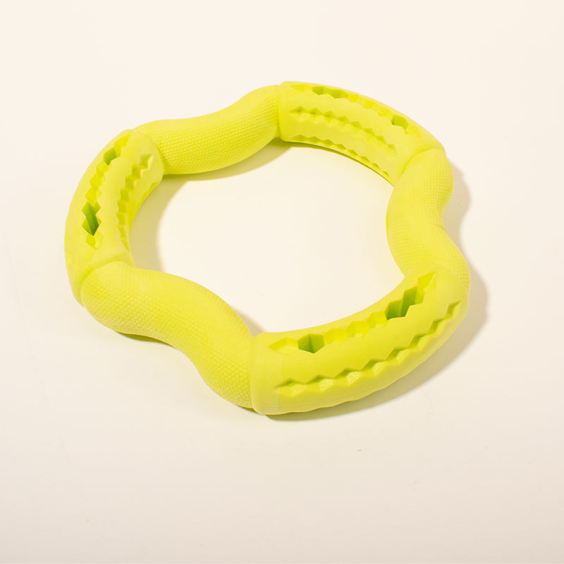 HKM-6835517 Durable TPR Dog Chew Toy for Medium to Large Dogs - Fun Leaky Food Ring Design