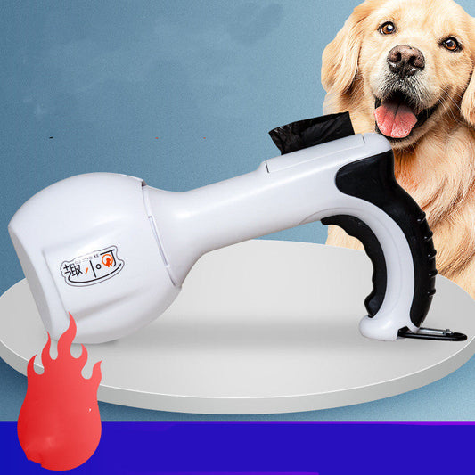 HKM-6836029 Pet Waste Collection Tool with 100 Garbage Bags - Durable Plastic Toilet Picker