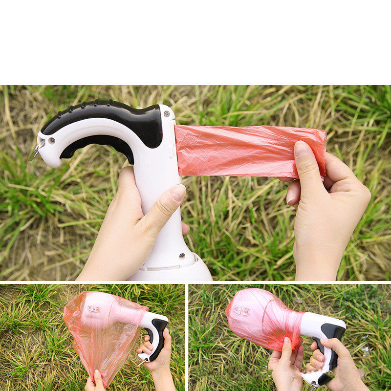 HKM-6836029 Pet Waste Collection Tool with 100 Garbage Bags - Durable Plastic Toilet Picker
