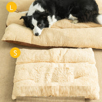 HKM-6836285 Cozy Bear's Paw Nest in Milk Tea Color - Thick PV Fleece Pet Mat with Soft PP Cotton Filling