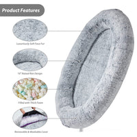 HKM-6836669 Cozy Queen Bed Pet Plush Sofa for Dogs in Multiple Colors with Blanket Option