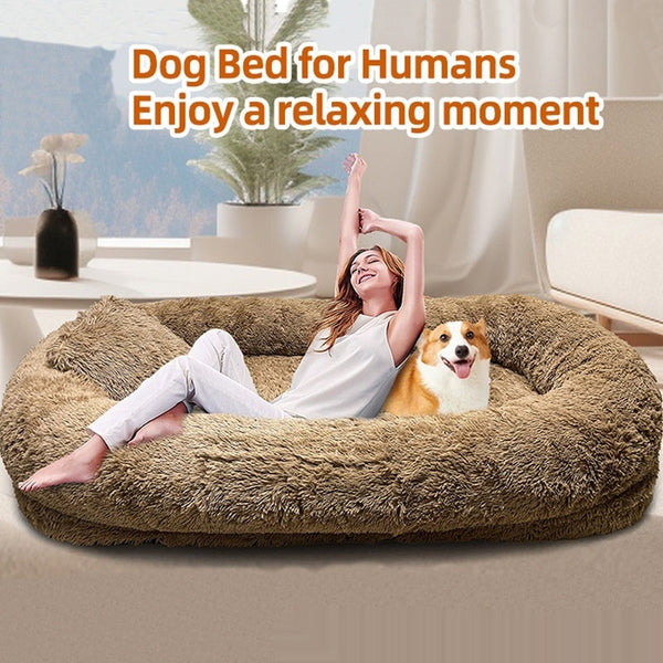 HKM-6836669 Cozy Queen Bed Pet Plush Sofa for Dogs in Multiple Colors with Blanket Option
