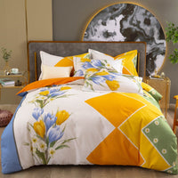 HKM-683795 Cotton Winter Linen Quilt Cover Bedding Set in Various Sizes with Plant and Flower Patterns