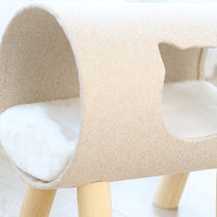 HKM-6838077 High-Footed Cylindrical Cat Bed - Soft, Breathable, and Washable Pet Nest