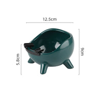 HKM-6838205 Cervical Protection Ceramic Cat Food Bowl with Four-Legged Design