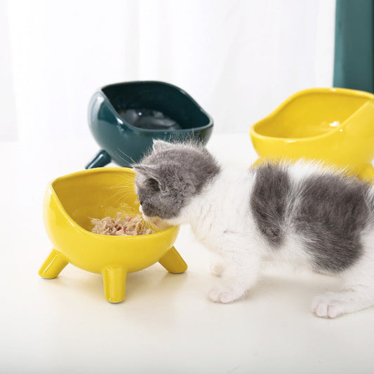 HKM-6838205 Cervical Protection Ceramic Cat Food Bowl with Four-Legged Design
