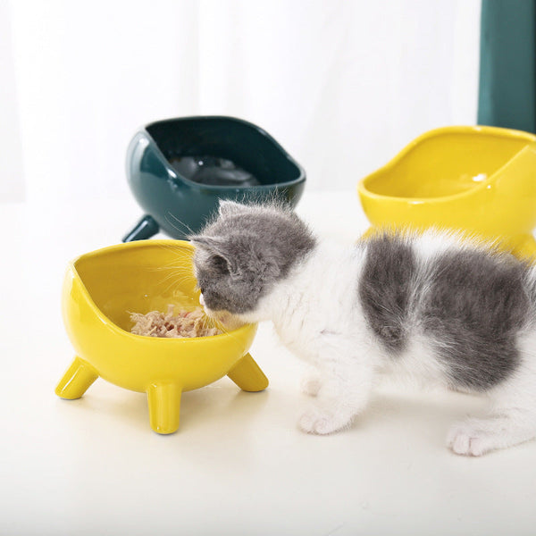 HKM-6838205 Cervical Protection Ceramic Cat Food Bowl with Four-Legged Design