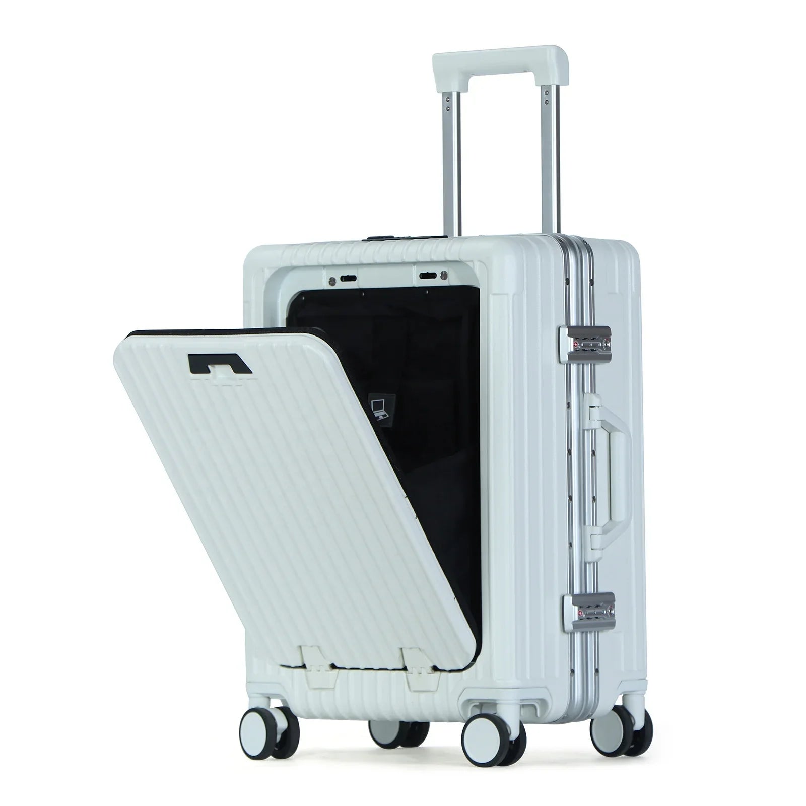 HKM-683859 Custom Lightweight 4-Wheel Trolley Luggage with Aluminium Frame for Travel