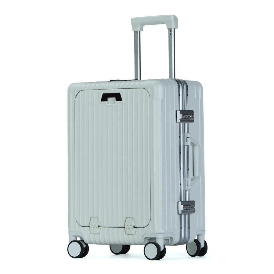 HKM-683859 Custom Lightweight 4-Wheel Trolley Luggage with Aluminium Frame for Travel