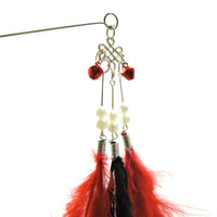 HKM-6838845 Feather Cat Teaser with Metal and Plastic Rods, 70cm Total Length