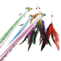 HKM-6838845 Feather Cat Teaser with Metal and Plastic Rods, 70cm Total Length