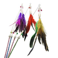 HKM-6838845 Feather Cat Teaser with Metal and Plastic Rods, 70cm Total Length
