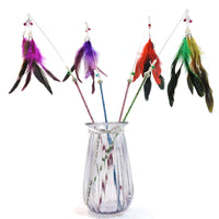 HKM-6838845 Feather Cat Teaser with Metal and Plastic Rods, 70cm Total Length